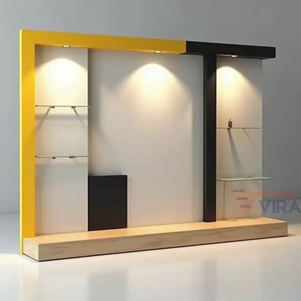 استند ترکیبی MDF و پلکسی فروشگاهی