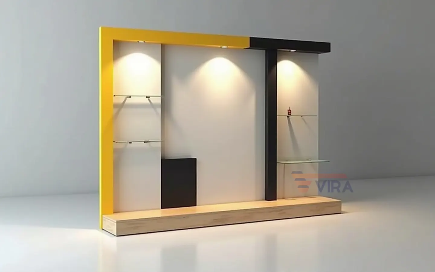 استند ترکیبی MDF و پلکسی فروشگاهی