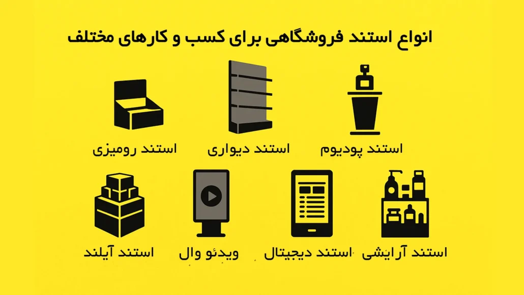 مدل‌های مختلف استند فروشگاهی تبلیغاتی