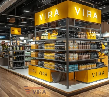 طراحی و تولید استند فروشگاهی ویرا