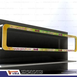 شلف فروشگاهی پلکسی و چاپ استیکر
