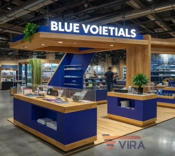 استند چندمنظوره با طراحی کاربردی در فروشگاه