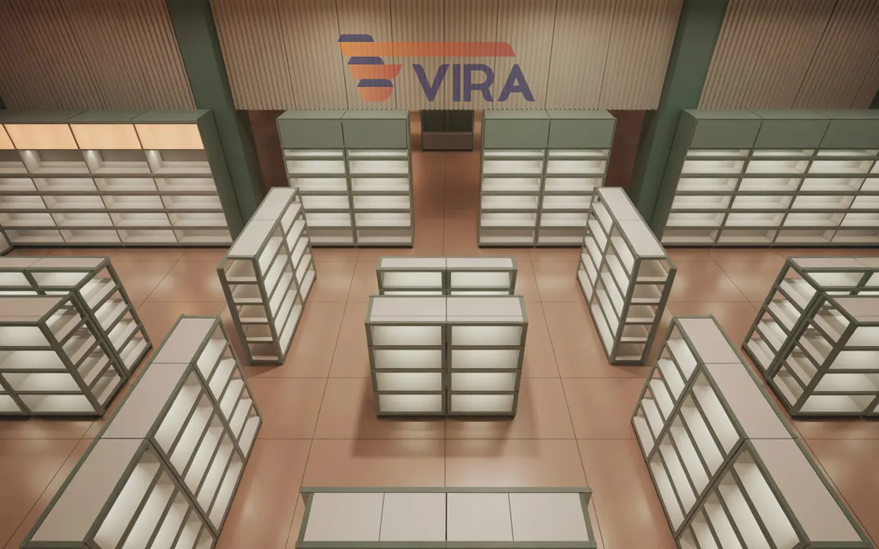 چیدمان اصولی استند فروشگاهی از نمای بالا