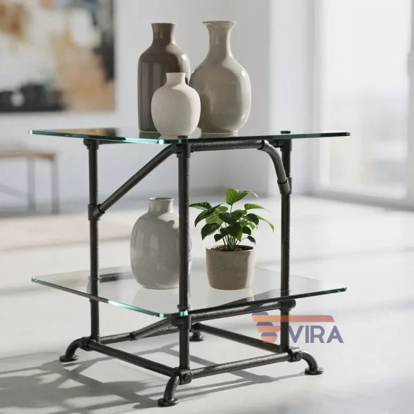 استند شیشه‌ای دکوراتیو (ترکیبی با متریال دیگر)